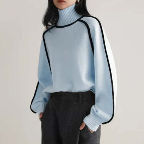 Autumn And Winter Half Turtleneck Three-dimensional Casual Loose